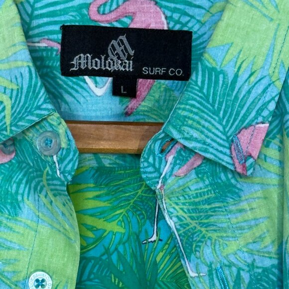 Molokai Surf Co. Men's Hawaiian Shirt Size Large - Picture 4 of 4